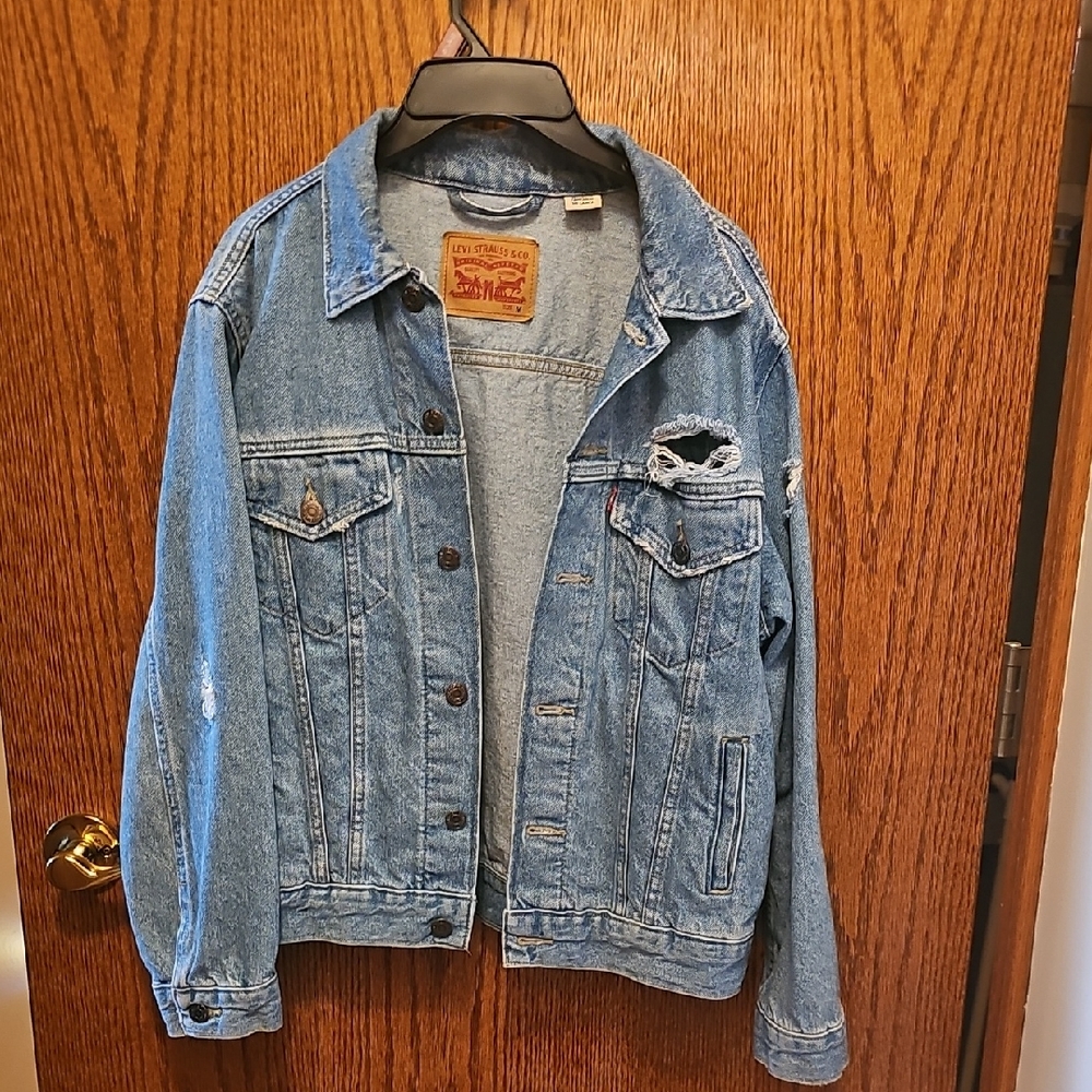 Levi's Blue Denim Distressed Jacket